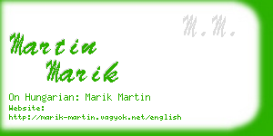 martin marik business card